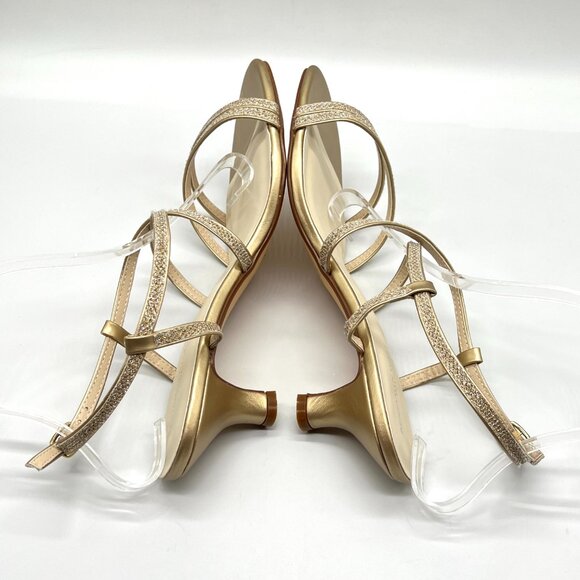 Touch Ups Womens Size 10M Maisie Champagne Gold Kitten Heel Dress‎ Sandals Shoes - Picture 8 of 12